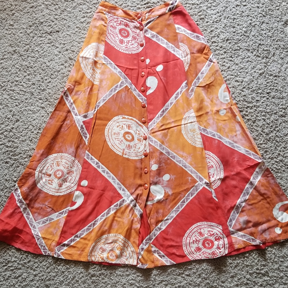 Vintage button down maxi skirt